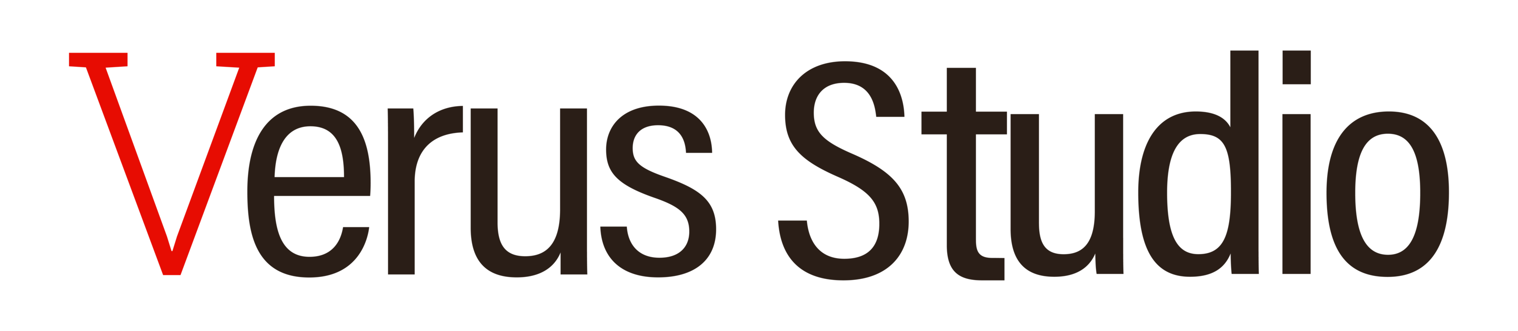 Logo of Verus Studio with 'Verus' in red and 'Studio' in black
